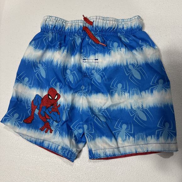 Marvel Spider Man Swim Rashguard Shorts Boys 4T Cat & Jack Wippette Swimwear Lot - Picture 2 of 14